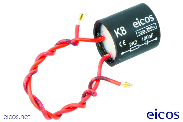 Haga clic para ampliar Filtro Supresor K8 (AC) para Contactores y los Relés de Comando Filtro Supresor K8 (AC) para Contactores y los Relés de Comando