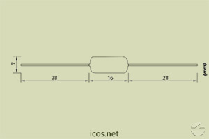 Haga clic para ampliar Dimensiones de Resistor 22R 5W para la instalación eléctrica de los Sensores Dimensiones de Resistor 22R 5W para la instalación eléctrica de los Sensores