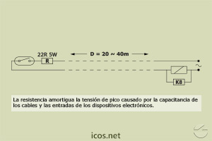 Haga clic para ampliar Esquema eléctrico de sensor para instalación de 20 hasta 40 metros Esquema eléctrico de sensor para instalación de 20 hasta 40 metros