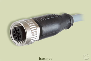 Haga clic para ampliar Conector M12 recto hembra de 4 contactos con cabo de 2 metros Conector M12 recto hembra de 4 contactos con cabo de 2 metros