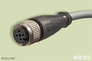 Haga clic para ampliar Conector hembra M12 recto de 4 contactos con cable de 5 metros Conector hembra M12 recto de 4 contactos con cable de 5 metros