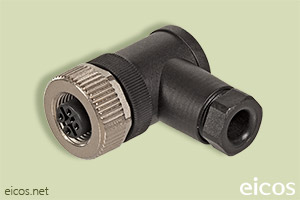 Haga clic para ampliar Conector hembra M12 90° de 4 contactos Conector hembra M12 90° de 4 contactos