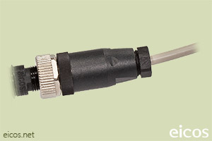 Haga clic para ampliar Montaje del conector hembra M12 recto con sensor Eicos Montaje del conector hembra M12 recto con sensor Eicos