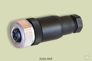 Haga clic para ampliar Conector M12 recto hembra de 4 contactos sin cable Conector M12 recto hembra de 4 contactos sin cable