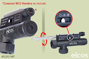 Haga clic para ampliar Ajuste de sensibilidad del sensor de flujo Eicos FA14B06-M12 Ajuste de sensibilidad del sensor de flujo Eicos FA14B06-M12