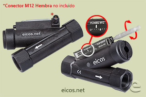 Haga clic para ampliar Ajuste de sensibilidad del sensor de flujo Eicos FC34B02-M12 Ajuste de sensibilidad del sensor de flujo Eicos FC34B02-M12