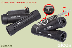 Haga clic para ampliar Ajuste de sensibilidad del sensor de flujo Eicos FC34B04-M12 Ajuste de sensibilidad del sensor de flujo Eicos FC34B04-M12