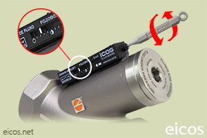 Haga clic para ampliar Ajuste de sensibilidad del sensor de flujo Eicos FG20B04 Ajuste de sensibilidad del sensor de flujo Eicos FG20B04