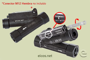 Haga clic para ampliar Ajuste de sensibilidad del sensor de flujo Eicos FH12B06-M12 Ajuste de sensibilidad del sensor de flujo Eicos FH12B06-M12