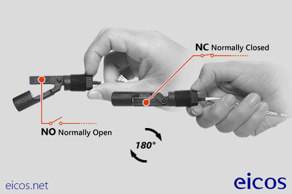 Funcionamiento NA o NC del sensor de nivel LA32N-40