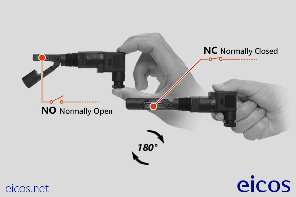 Funcionamiento NA o NC del sensor de nivel LA32NP