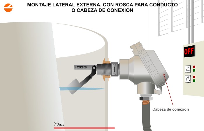 Sensor de Nivel con Salida para Conducto o Cabeza de Conexión